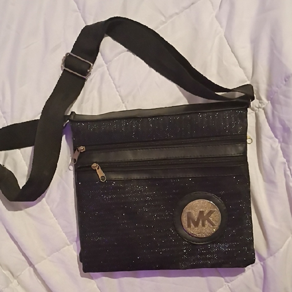 Michael Kors Black and Gold Messenger Bag